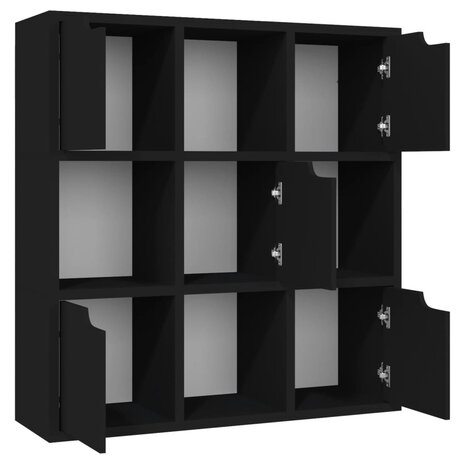 Boekenkast 88,5x27,5x88 cm bewerkt hout zwart 2