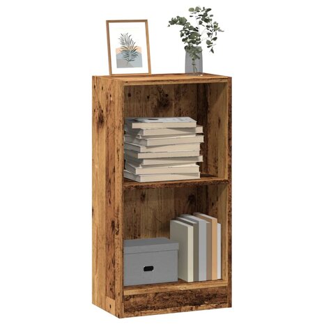 Boekenkast 40x24x76 cm bewerkt hout oud houtkleurig 1