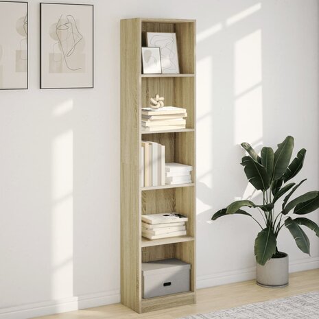 Boekenkast 40x24x176 cm bewerkt hout sonoma eikenkleurig 3