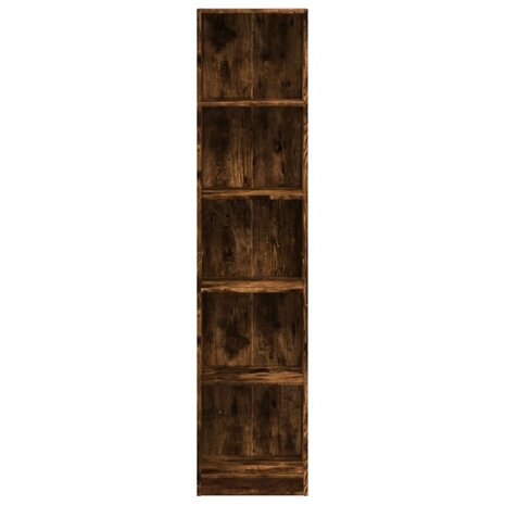 Boekenkast 40x24x176 cm bewerkt hout gerookt eikenkleurig 4