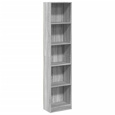 Boekenkast 40x24x176 cm bewerkt hout grijs sonoma eikenkleurig 2