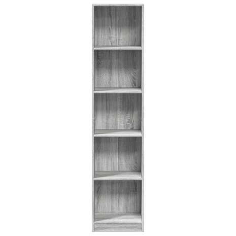 Boekenkast 40x24x176 cm bewerkt hout grijs sonoma eikenkleurig 4