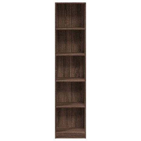 Boekenkast 40x24x176 cm bewerkt hout bruin eikenkleurig 4