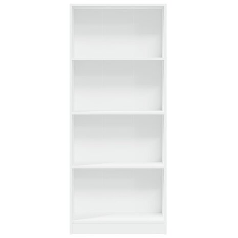 Boekenkast 60x24x143 cm bewerkt hout wit 4