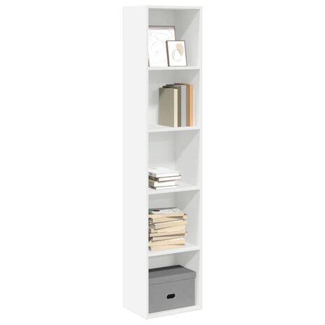 Boekenkast 40x30x189 cm bewerkt hout wit 1