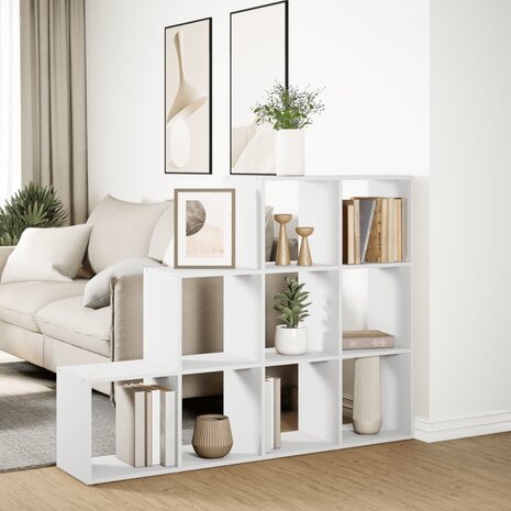 Kamerscherm / boekenkast 3-laags 137,5x29x103,5 cm hout wit 4