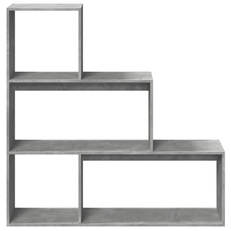 Kamerscherm / boekenkast 3-laags 123x29x123 cm hout betongrijs 5