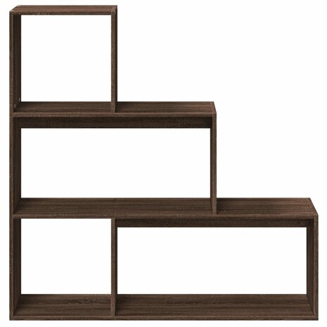 Kamerscherm / boekenkast 3-laags 123x29x123 cm hout bruin eiken 5