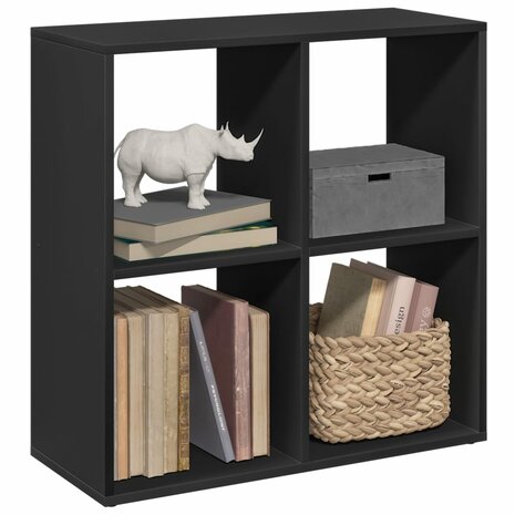 Kamerscherm / boekenkast 69,5x29x69,5 cm bewerkt hout zwart 1