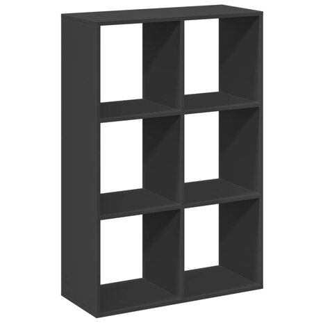 Kamerscherm / boekenkast 69,5x29x103,5 cm bewerkt hout zwart 2