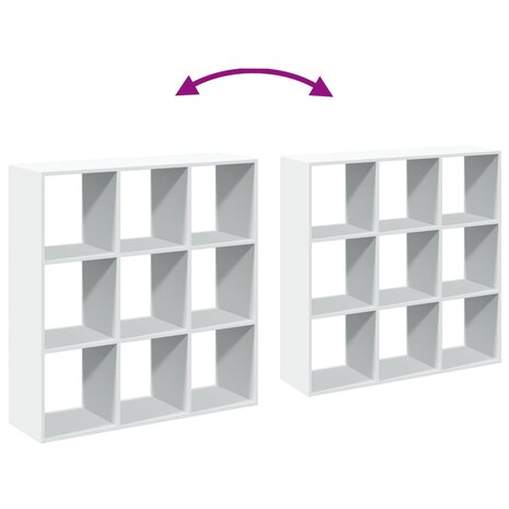 Kamerscherm / boekenkast 102x29x103,5 cm bewerkt hout wit 8