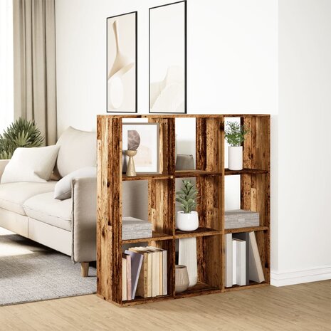 Kamerscherm / boekenkast 102x29x103,5 cm hout oud houtkleurig 4