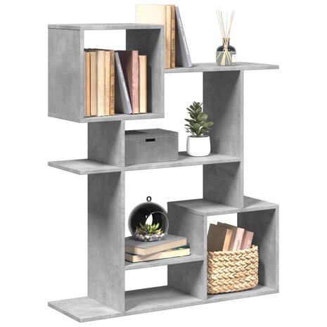 Kamerscherm / boekenkast 92x29x112 cm hout betongrijs 1