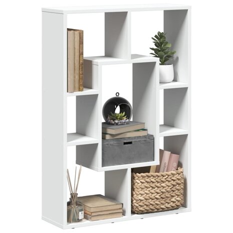 Boekenkast 63x20x90 cm bewerkt hout wit 1