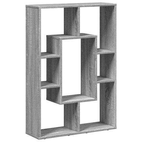 Boekenkast 63x20x90 cm bewerkt hout grijs sonoma eikenkleurig 2