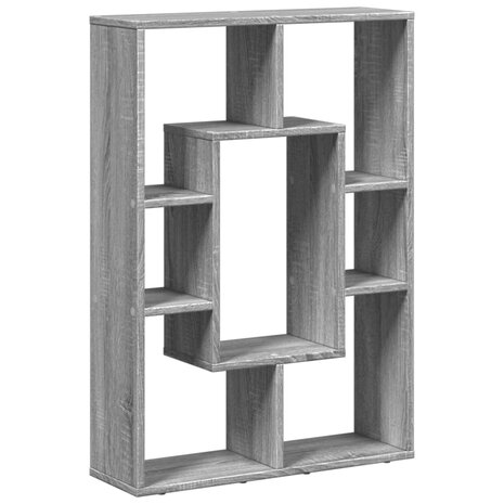 Boekenkast 63x20x90 cm bewerkt hout grijs sonoma eikenkleurig 7