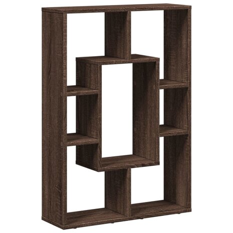 Boekenkast 63x20x90 cm bewerkt hout bruin eikenkleurig 7