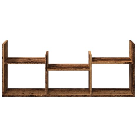 Wandkast 100x18x40 cm bewerkt hout oud houtkleurig 4