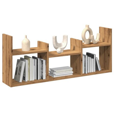 Wandkast 100x18x40 cm bewerkt hout artinsanaal eikenkleurig 1