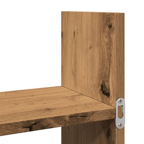 Wandkast 100x18x40 cm bewerkt hout artinsanaal eikenkleurig 7