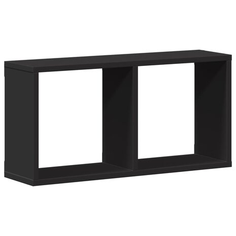 Wandkast 60x16x30 cm bewerkt hout zwart 2