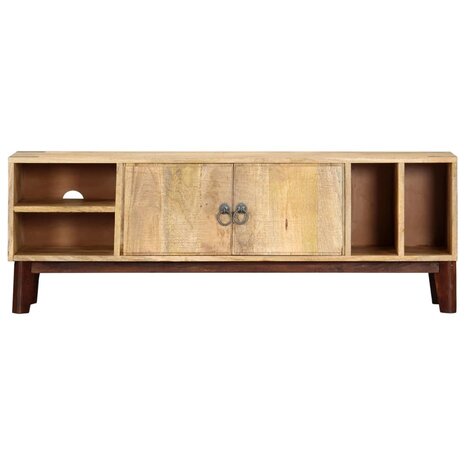 Tv-meubel 130x30x46 cm massief ruw mangohout 2