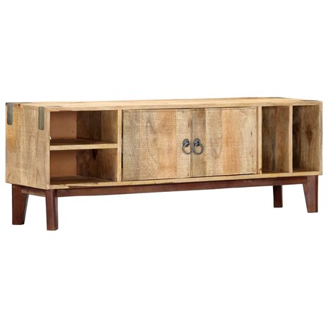 Tv-meubel 130x30x46 cm massief ruw mangohout 12