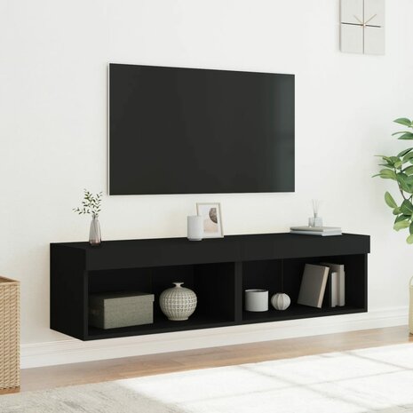 Tv-meubels met LED-verlichting 2 st 60x30x30 cm zwart 5