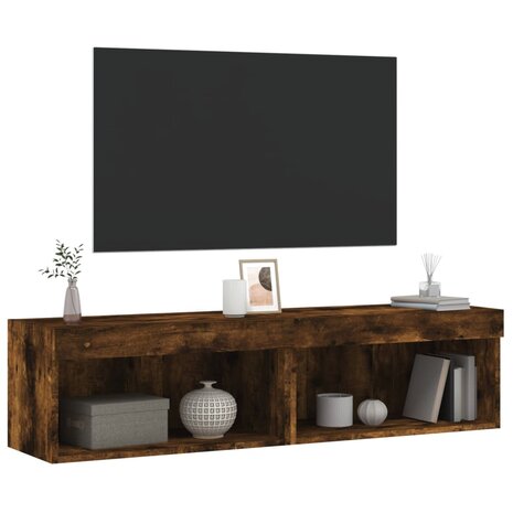 Tv-meubels met LED-verlichting 2 st 60x30x30 cm gerookt eiken 6