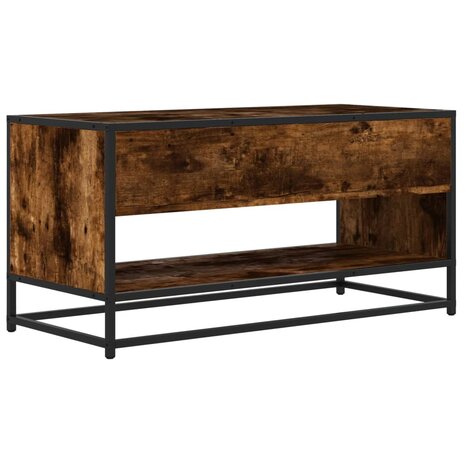 Tv-meubel 91x40x46 cm bewerkt hout metaal gerookt eikenkleurig 6