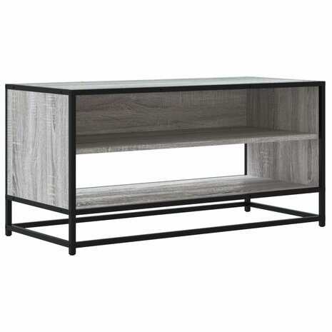 Tv-meubel 91x40x46 cm bewerkt hout metaal grijs sonoma eiken 2