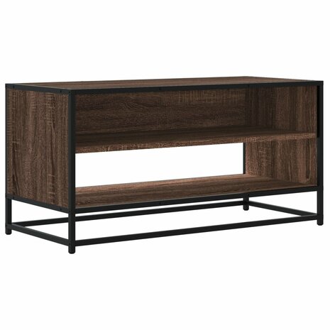 Tv-meubel 91x40x46 cm bewerkt hout metaal bruin eikenkleur 2