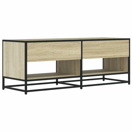 Tv-meubel 120,5x40x46cm bewerkt hout metaal sonoma eikenkleurig 6