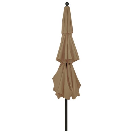 Parasol 3-laags met aluminium paal 3,5 m taupe 4