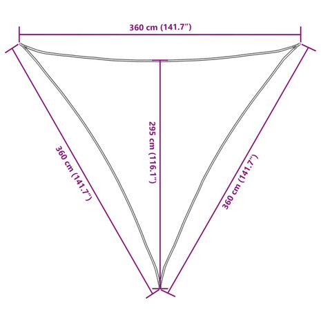 Zonnescherm driehoekig 3,6x3,6x3,6 m oxford stof zwart 10