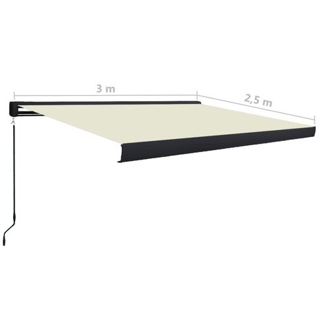 Luifel handmatig 300x250 cm crème 7