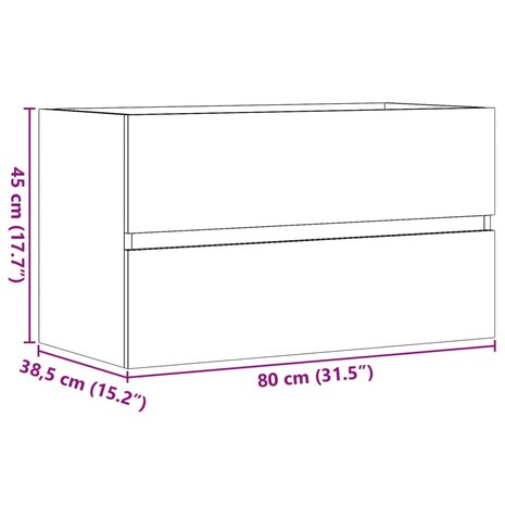 Badkamerwandkast 80x38,5x45 cm bewerkt hout betongrijs 11