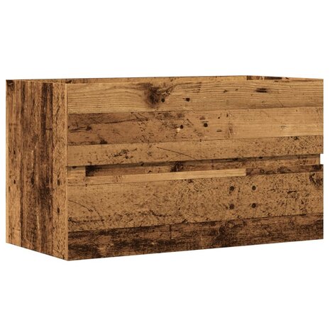 Badkamerwandkast 80x38,5x45 cm bewerkt hout oud houtkleurig 2