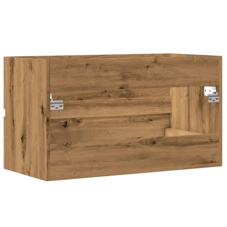 Badkamerwandkast 80x38,5x45 cm bewerkt hout artisanaal eiken 6