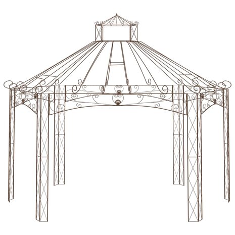 Tuinpaviljoen 558x350x408 cm ijzer antiekbruin 2