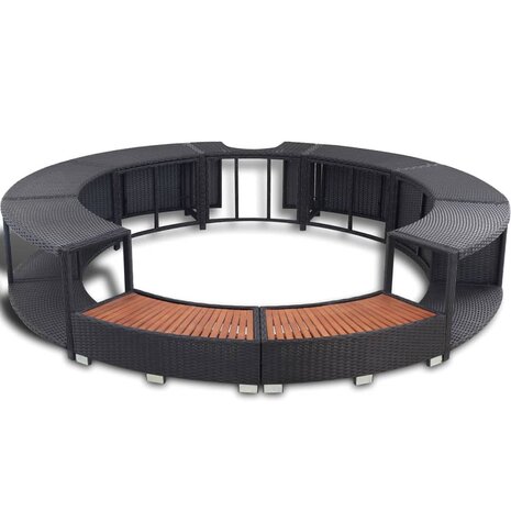 Hottub-ombouw poly rattan zwart 3