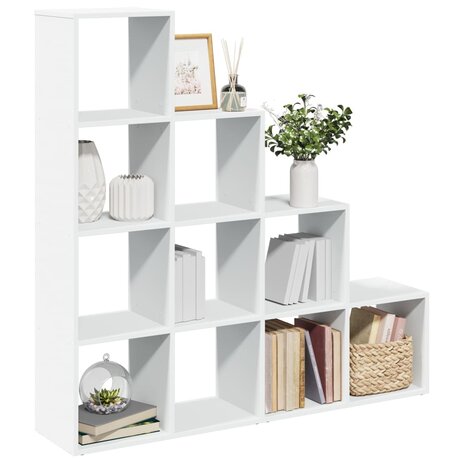 Kamerscherm / boekenkast 4-laags 131,5x29x131,5 cm hout wit 1