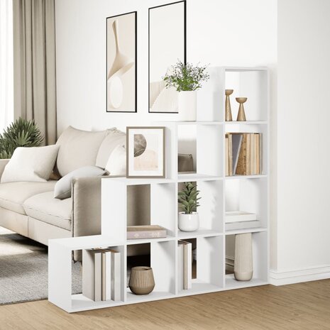 Kamerscherm / boekenkast 4-laags 131,5x29x131,5 cm hout wit 4