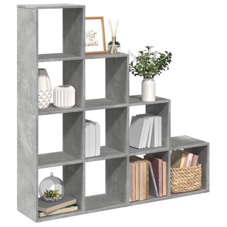 Kamerscherm / boekenkast 4-laags 131,5x29x131,5 cm hout grijs 1