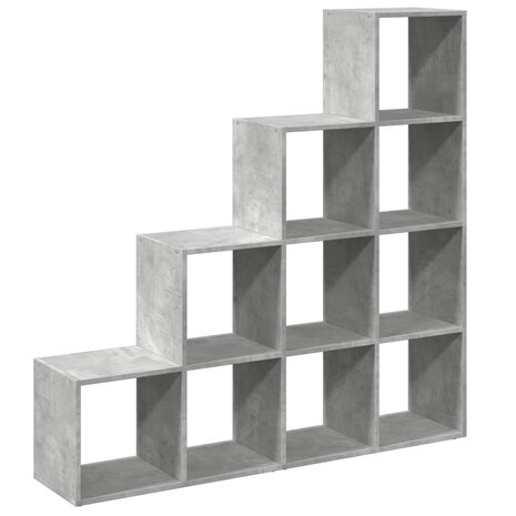 Kamerscherm / boekenkast 4-laags 131,5x29x131,5 cm hout grijs 7