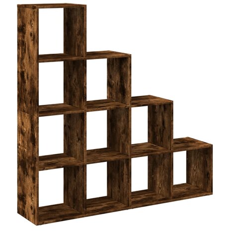 Kamerscherm / boekenkast 131,5x29x131,5 cm hout gerookt eiken 2