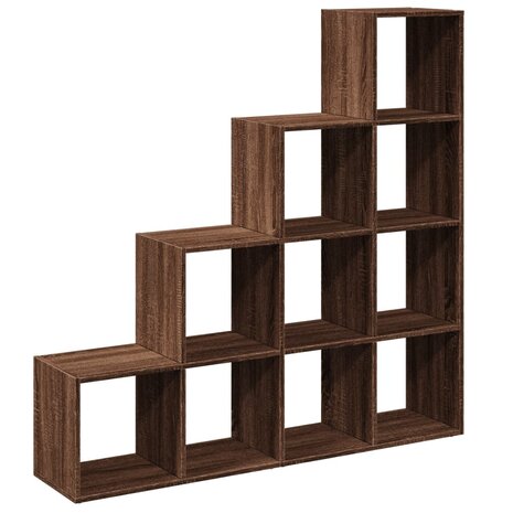 Kamerscherm / boekenkast 131,5x29x131,5 cm hout bruin eiken 7