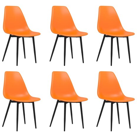 Eetkamerstoelen 6 st PP oranje 2