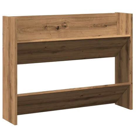 Wandschoenenkast 80x18x60 cm bewerkt hout artisanaal eikenkleur 2