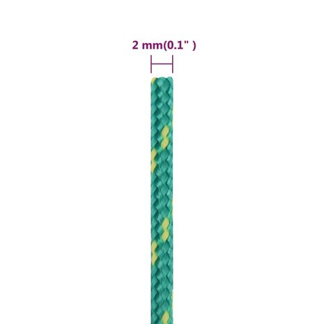 Boottouw 2 mm 100 m polypropyleen groen 6